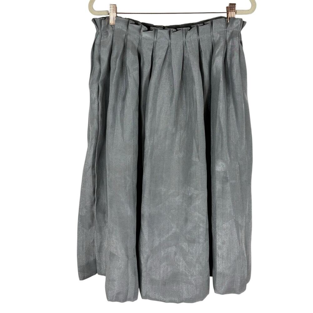 & Other Stories Skirt Shimmer Pleated Minimalist Preppy Office Metallic Party 8